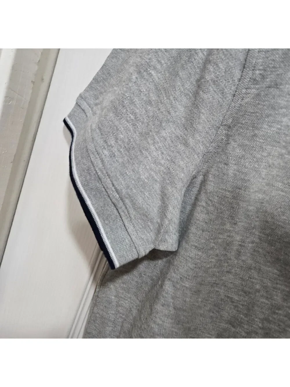 J.Crew Gray Stretch Pique Polo Shirt Mens Large Pocket
